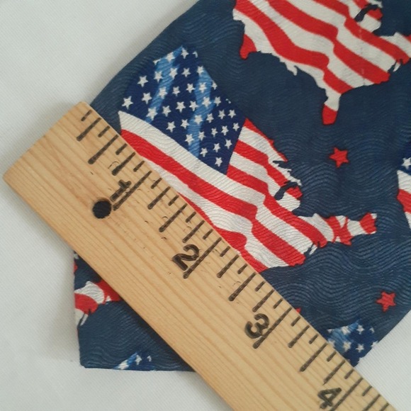 RM Style "USA with Flag" Silk Neck Tie Vintage 1999 Ralph Martin & Co 32629 Rare - Picture 10 of 10